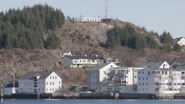 Kristiansund, view of sign that reads: 20Legend