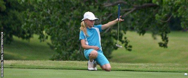 Charley Hull aged 10 playing at a contest in Texas, USA