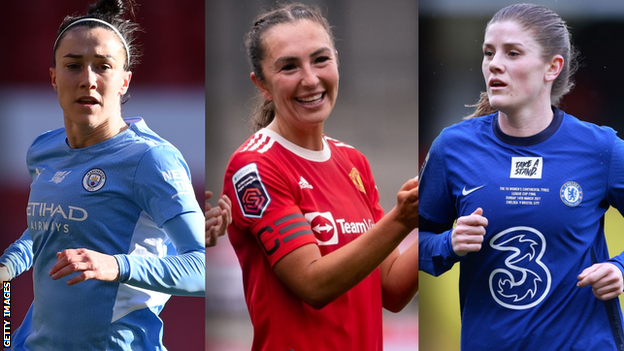 Lucy Bronze, Katie Zelem and Maren Mjelde