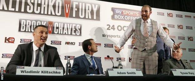 Tyson Fury, right, has labelled Haye a "bottle job" after twice seeing fights against the Londoner called off