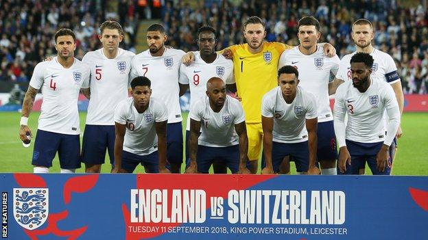 England starting XI against Switzerland