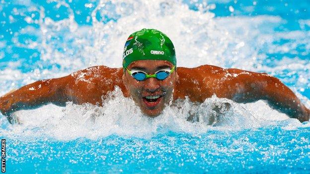 Chad Le Clos competes in the men's 100m butterfly heats at the 2016 Rio Olympic Games