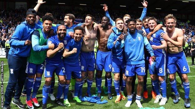 Michael Morrison (right) and his Birmingham City players celebrated like they had won the league at Ashton Gate - but the feeling in the dressing room is that it must now mark the start of better things to come for the club