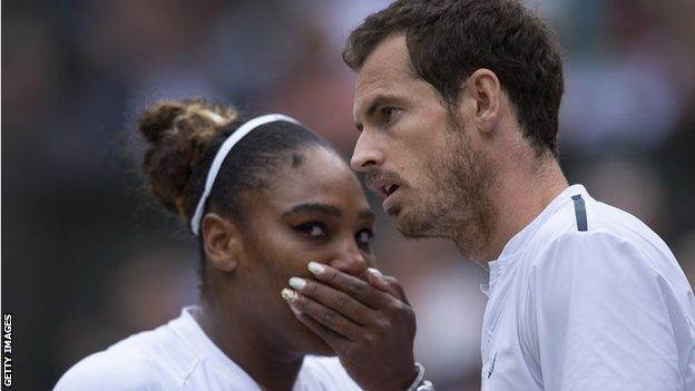 Serena Williams and Andy Murray discuss tactics at Wimbledon 2019