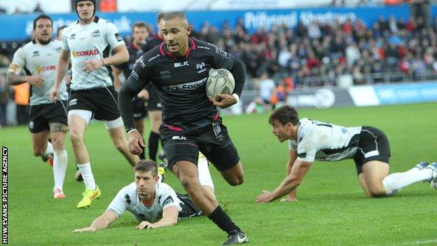 Wing Eli Walker led the way for Ospreys with a try in either half