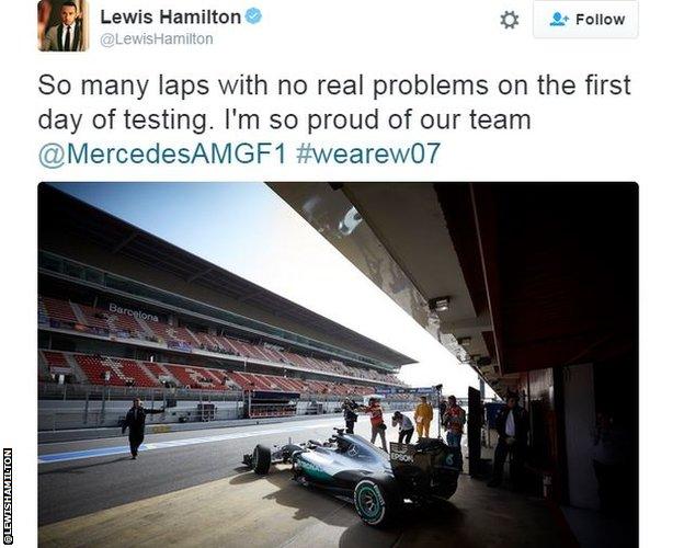 Lewis Hamilton on twitter