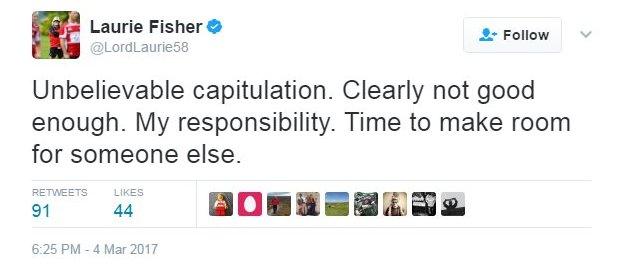 Laurie Fisher's tweet