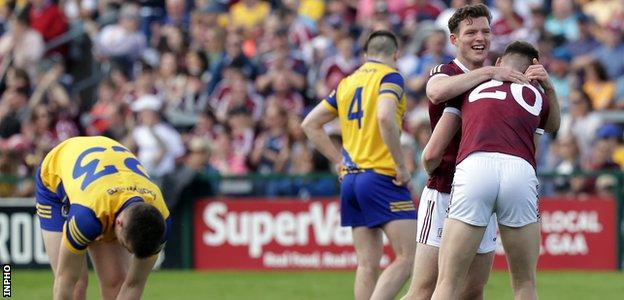 Galway celebrate beating Roscommon