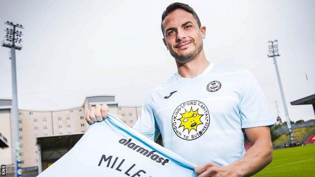 Gary Miller in Partick Thistle's new away kit