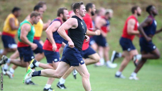 Chris Ashton training with the England squad last month