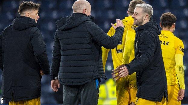 David Martindale was thankful to Scott Robinson (right) for Livingston's semi-final success