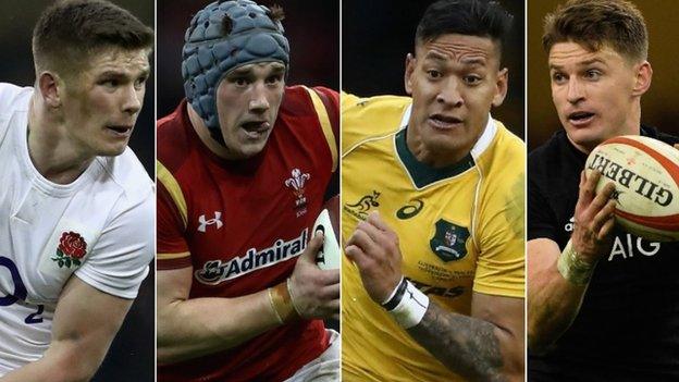 Owen Farrell, Jonathan Davies, Isreal Folau and Beaden Barrett