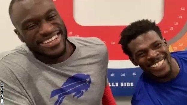 Efe Obada and Christian Wade on a Zoom call