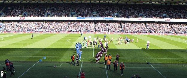 Hearts playing Aberdeen at Murrayfield