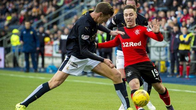 Falkirk and Rangers players