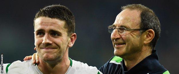 Robbie Brady and Republic of Ireland manager Martin O'Neill