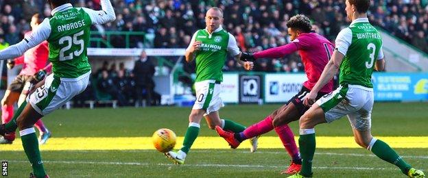 Celtic's Scott Sinclair scored against Hibs