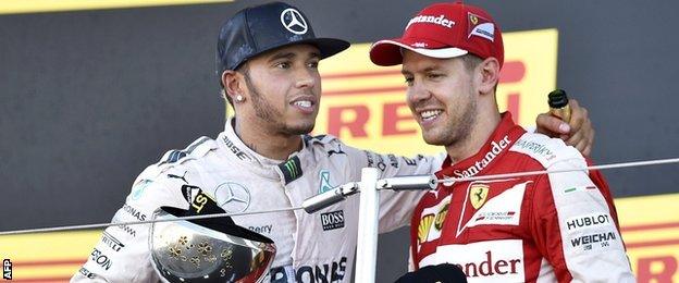 Lewis Hamilton and Sebastian Vettel