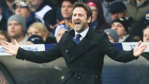 Thomas Christiansen looks on from the sidelines