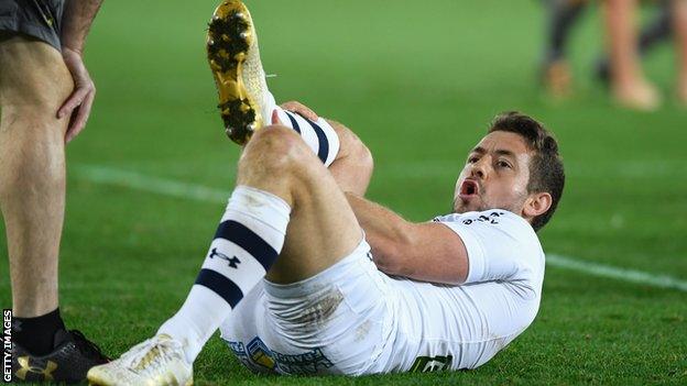 Greig Laidlaw broke his leg playing for Clermont in October