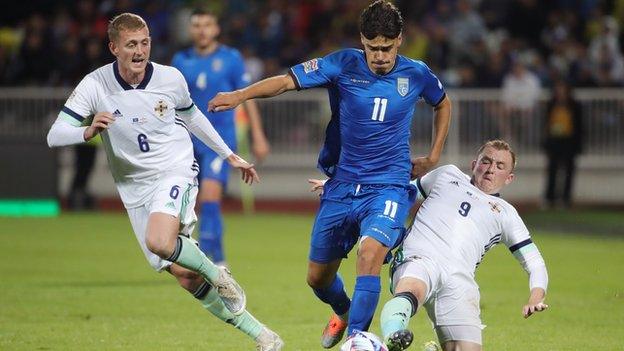 Shayne Lavery pulled a goal back for Northern Ireland