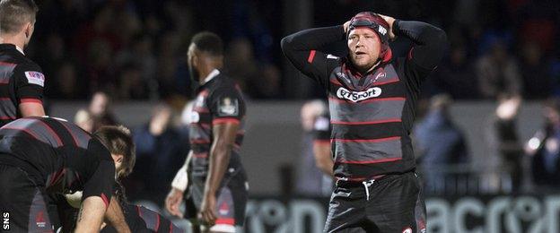 Edinburgh forward WP Nel is left distraught at the final whistle