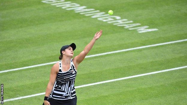 Ash Barty in action at the Nature Valley Classic