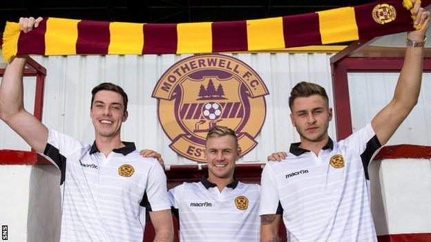 Ben Heneghan, Richard Tait and Jacob Blyth at Fir Park