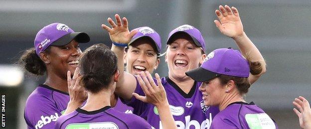 Hobart Hurricanes celebrate a wicket