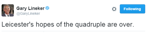 Gary Lineker Tweet