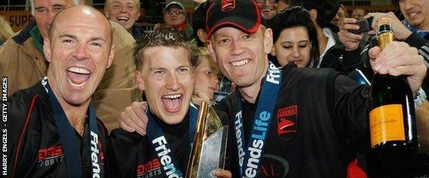 Leicestershire celebrate one of their three domestic T20 victories