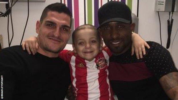 Vito Mannone Bradley Lowery and Jermain Defoe