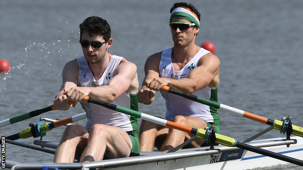 Philip Doyle (right) and double sculls partner Ronan Byrne (left) in action last season