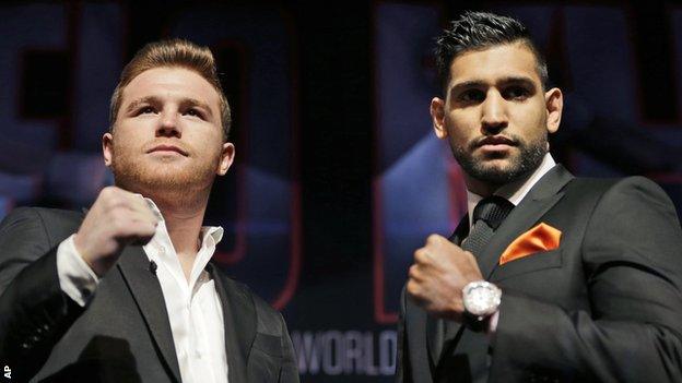 Saul Alvarez and Amir Khan