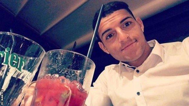 On Monday, Nantes posted this picture on Twitter of Carlos in front of some cocktails with the caption "When get your second yellow card cancelled"