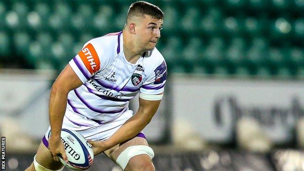 Taylor Gough in action for Leicester Tigers