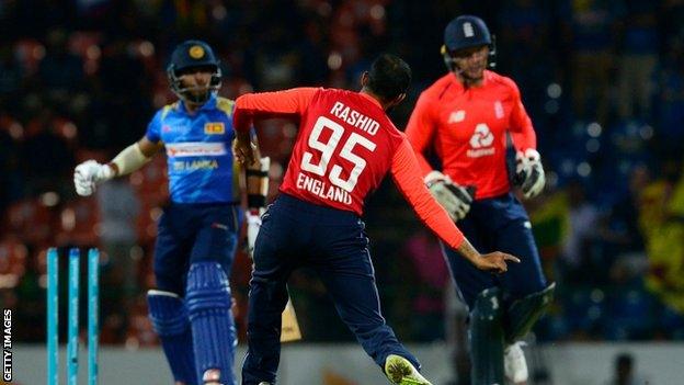 Adil Rashid celebrates wicket