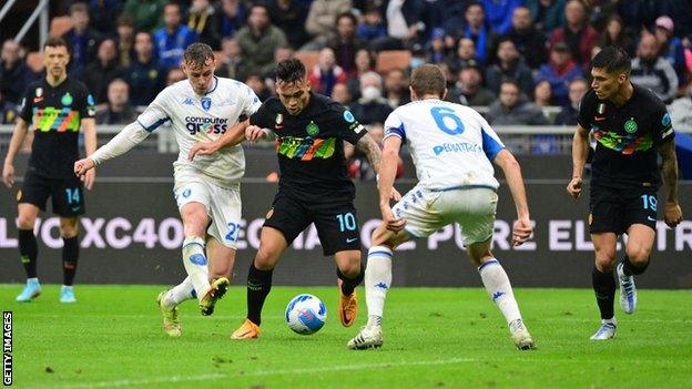 Lautaro Martinez in action for Inter Milan against Empoli