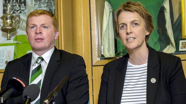 Neil Lennon and Leeann Dempster