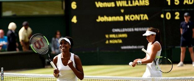 Venus Williams and Johanna Konta