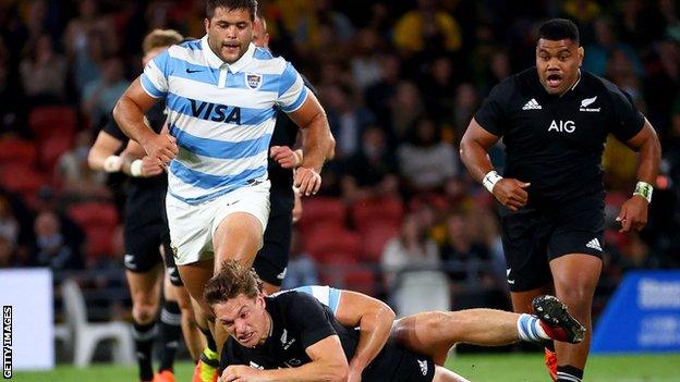 New Zealand and Argentina in the Rugby Championships 2021