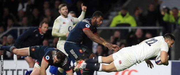 Ben Te'o scored his first try for England to rescue his adopted country in this year's Six Nations opener against France