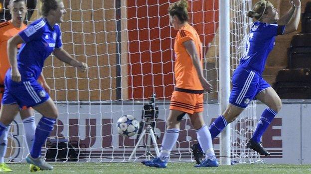 Gilly Flaherty grabbed Chelsea's third goal on the night