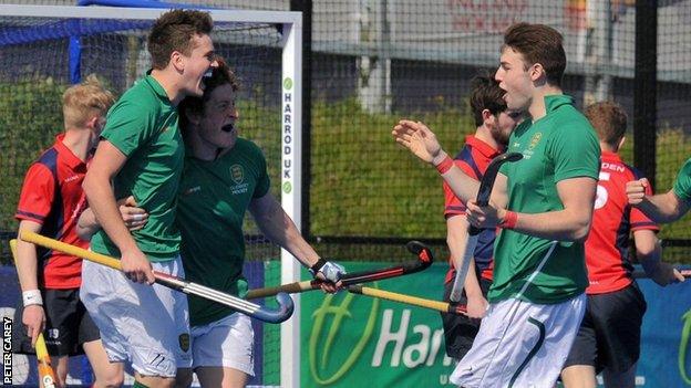 Guernsey celebrate a goal