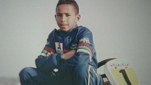 Lewis begins a career in karting