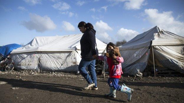 Migrants in Dunkirk, near Calais, France