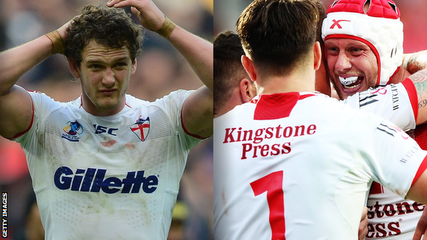 Sean O'Loughlin after England's 2013 World Cup semi-final defeat by New Zealand and Chris Hill after the 2017 victory over Tonga