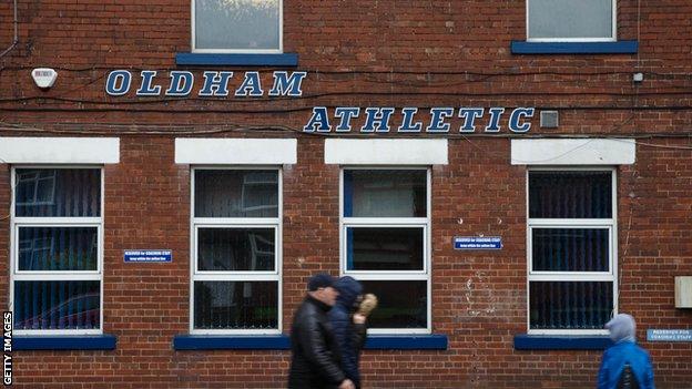 Oldham Athletic are 21st in League Two and five points off the relegation zone