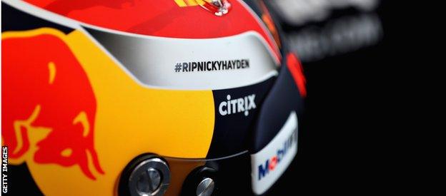 Verstappen's helmet