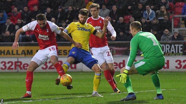 Mateusz Klich scores for Leeds at Rotherham